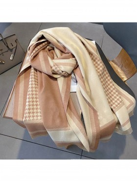 Houndstooth Print Blanket Scarf 